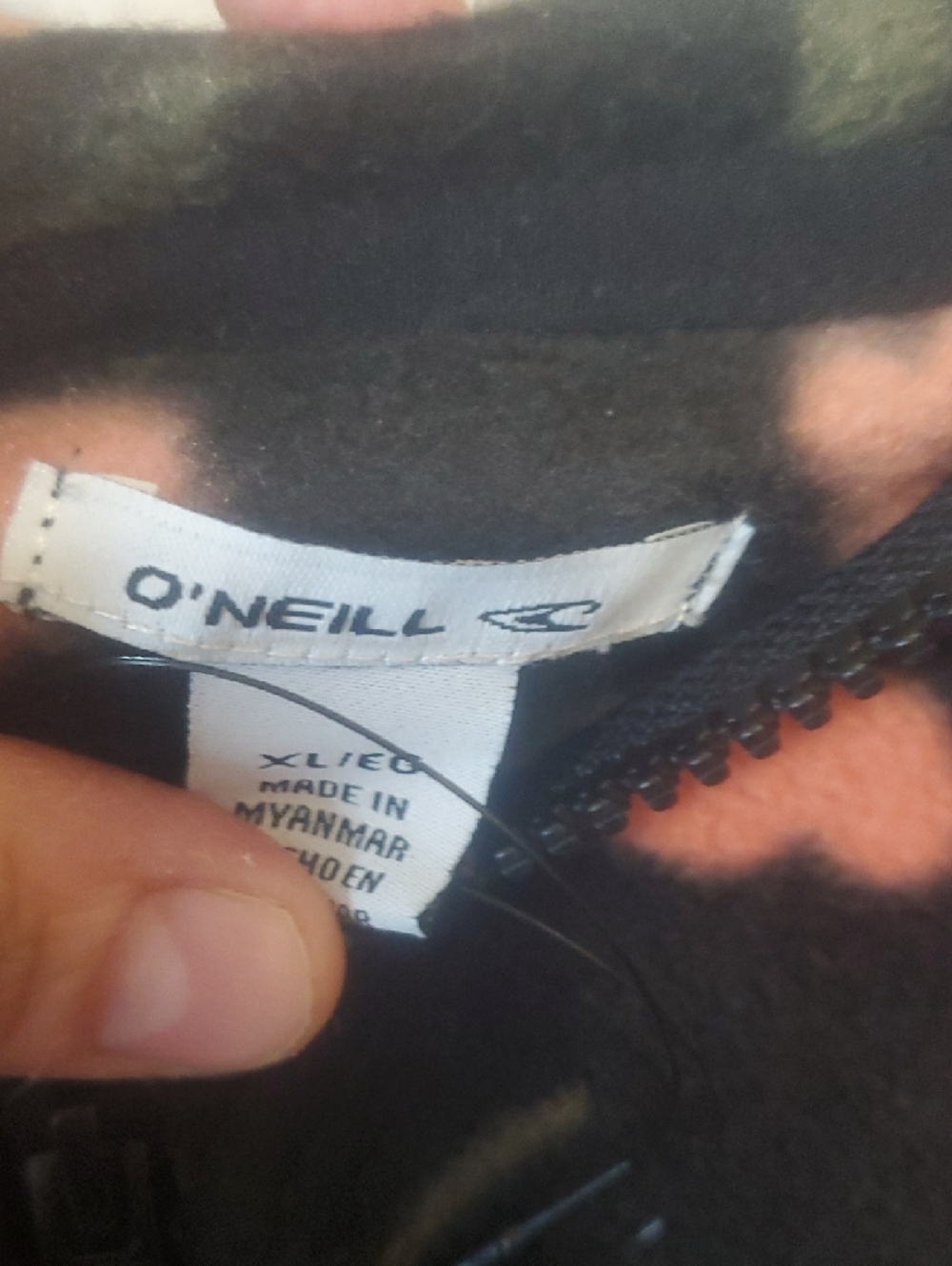 O'Neill Black Floral Zip Hoodie with Pink Flowers Worn Once - Picture 5 of 6